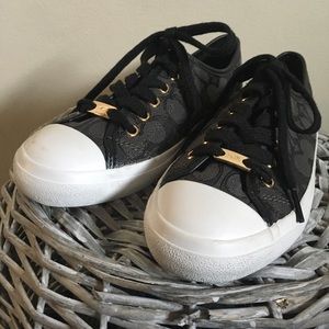 Coach black & white sneakers, never worn